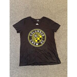 Fanatics Columbus Crew SC Women's V Neck T Shirt Size Adult Small Black Yellow